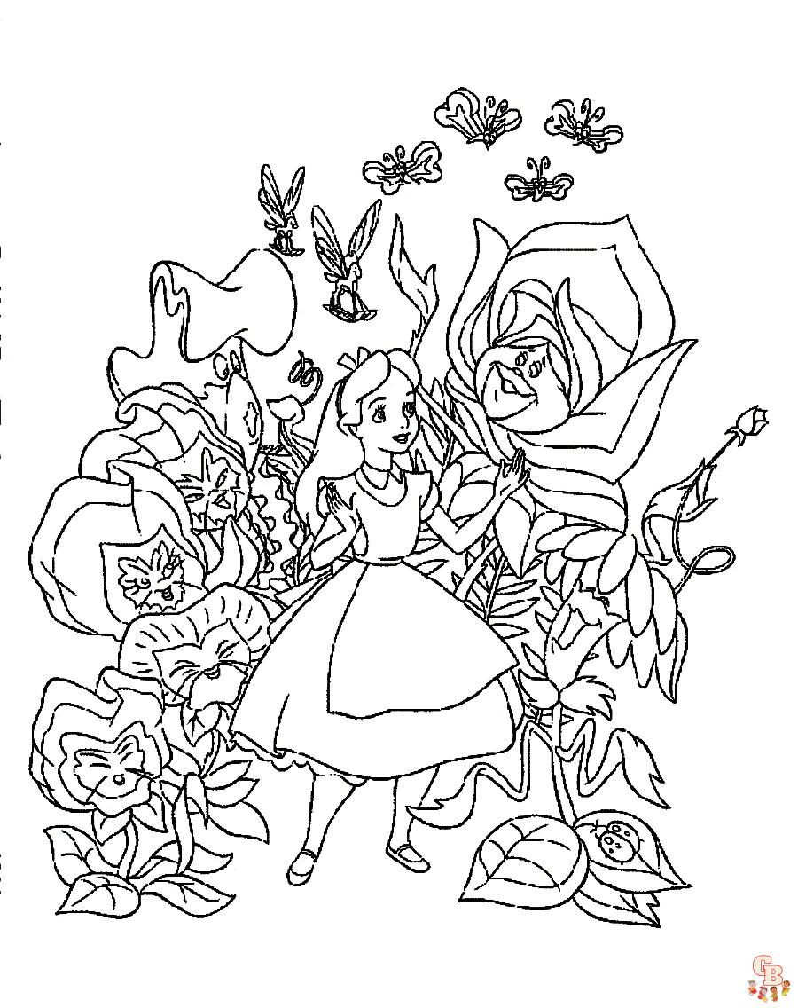 Alice in Wonderland Kleurplaten voor Kinderen 10
