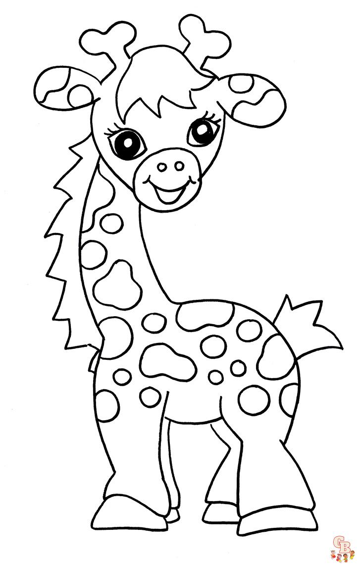Leuke giraffe kleurplaten voor kinderen 34