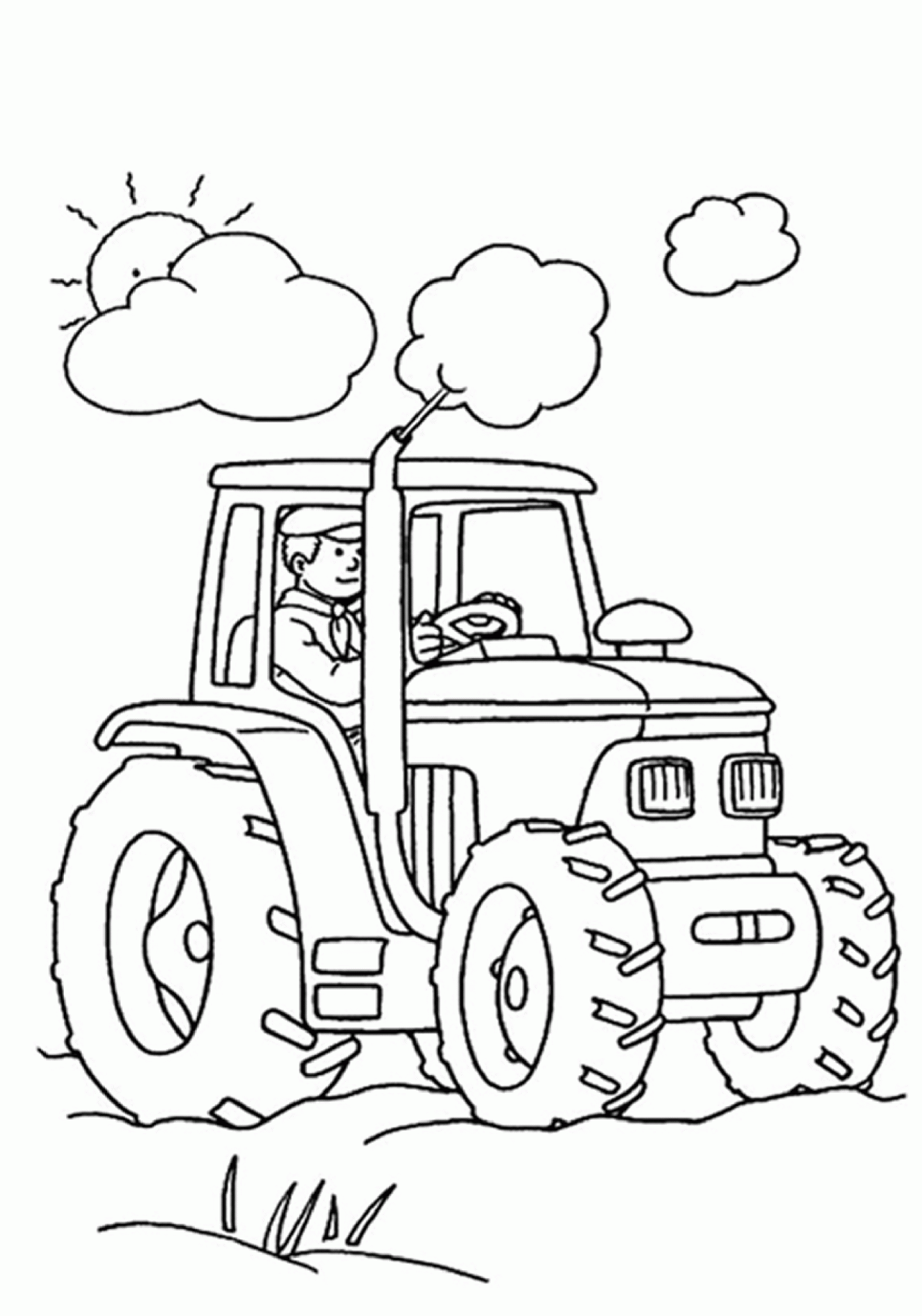 Gratis en afdrukbare Tractor Kleurplaten voor kinderen 16