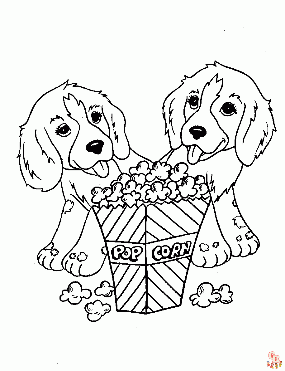 Honden kleurplaten Printen voor kinderen 21