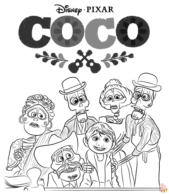 Leuke en educatieve Coco kleurplaten voor kinderen 9