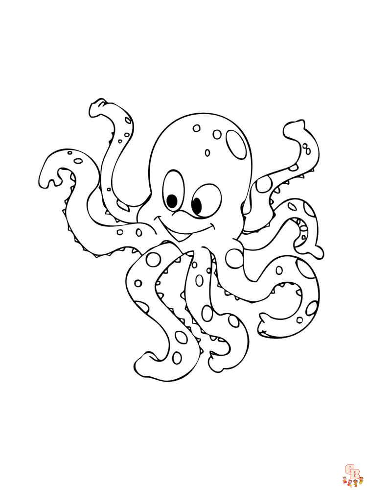 Octopus kleurplaten om kinderen te vermaken 12