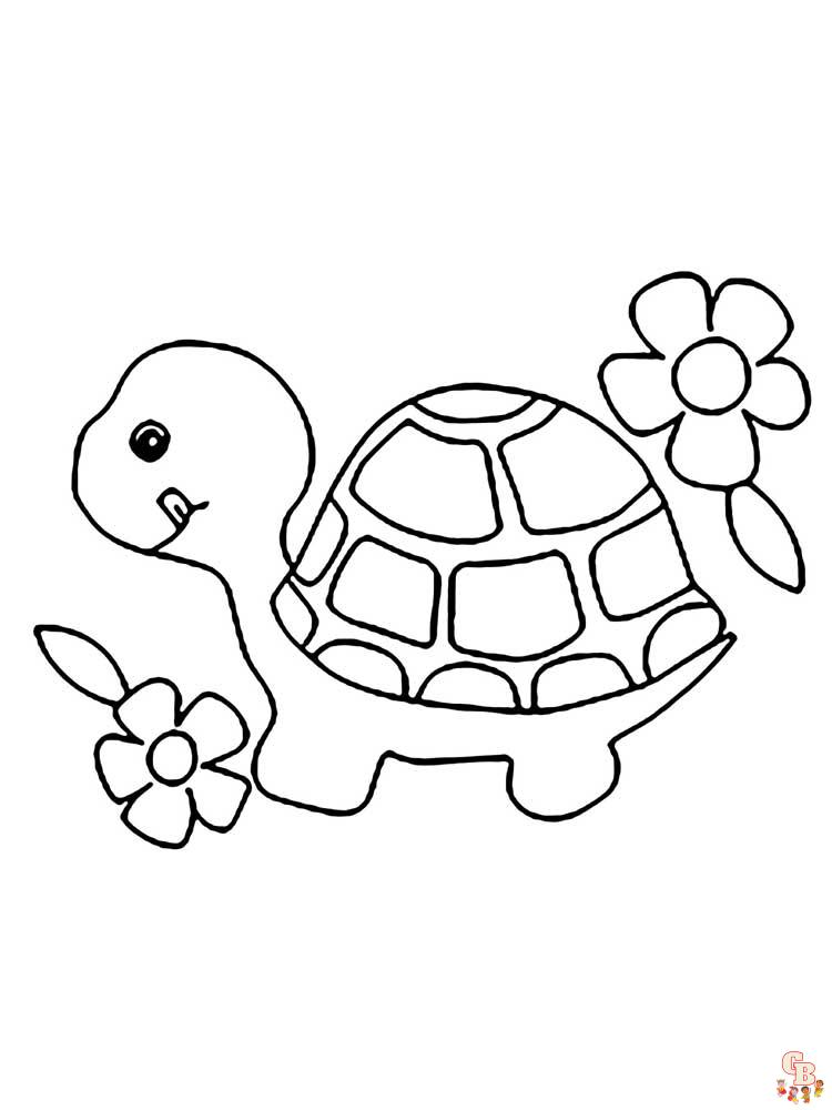 schildpad kleurplaten 14