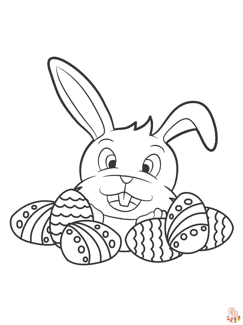 Easter Bunny Kleurplaat 10