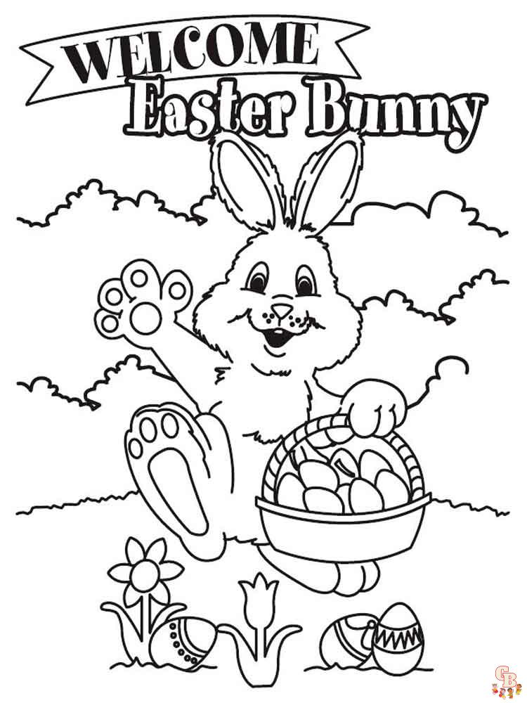 Easter Bunny Kleurplaat 14
