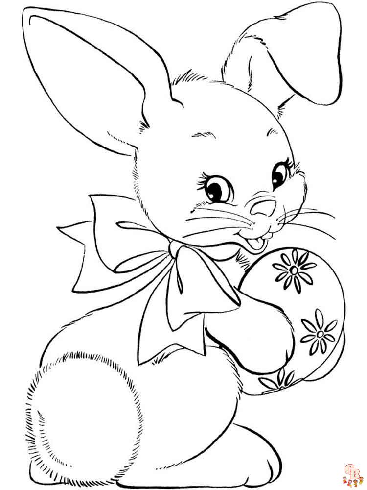 Easter Bunny Kleurplaat 16