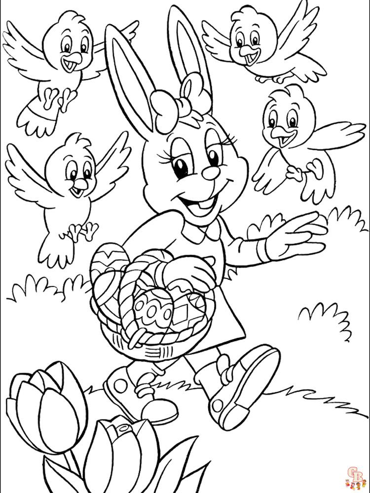 Easter Bunny Kleurplaat 2