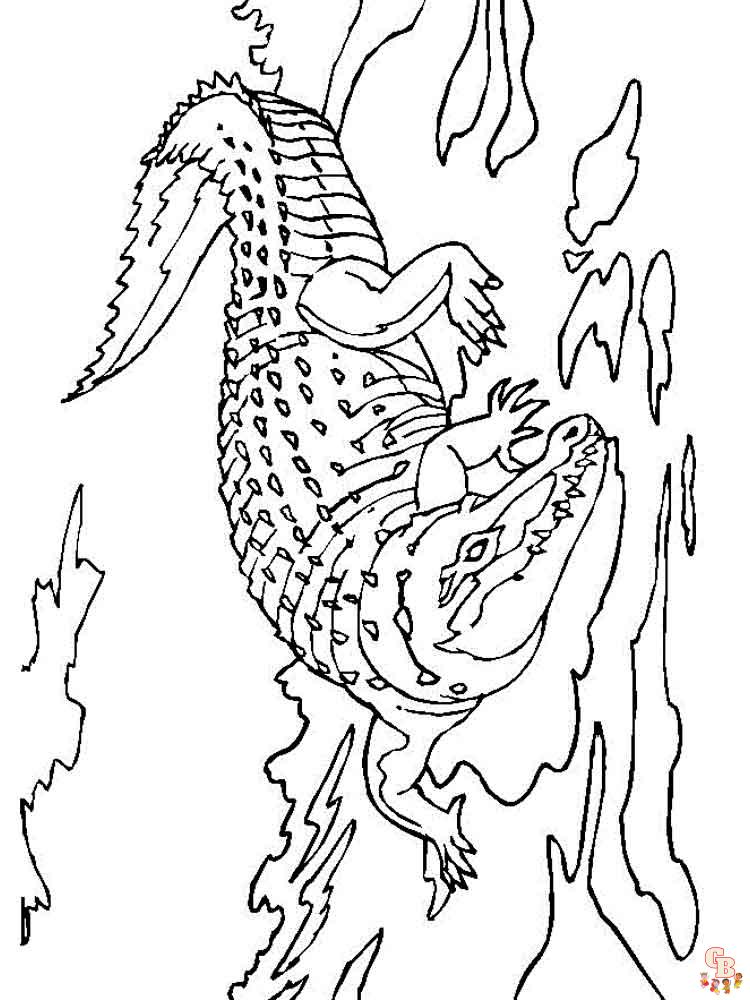 Crocodile Kleurplaat 8