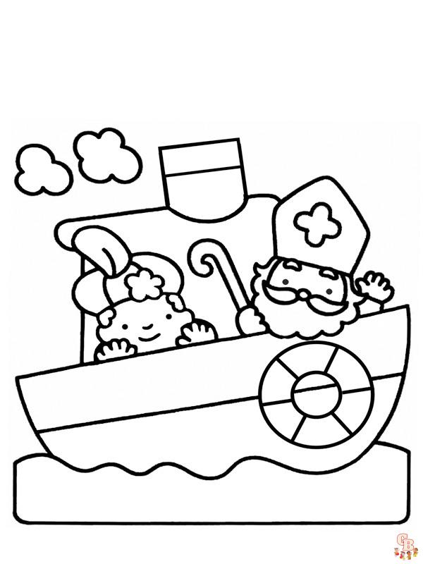 Sinterklaas Stoomboot Kleurplaat 10