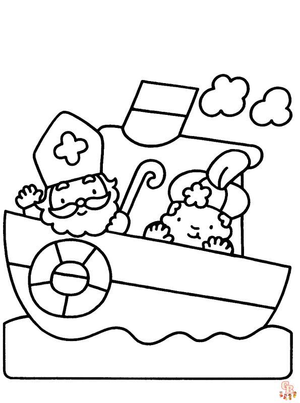 Sinterklaas Stoomboot Kleurplaat 14