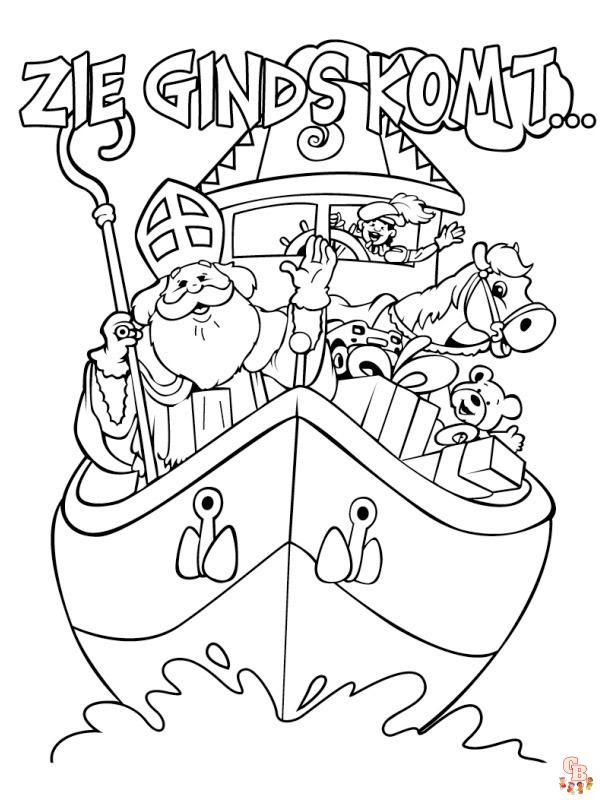 Sinterklaas Stoomboot Kleurplaat 18