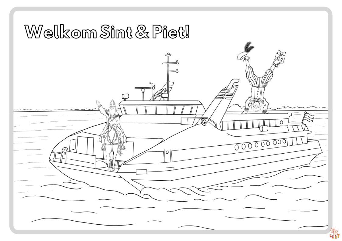 Sinterklaas Stoomboot Kleurplaat 2