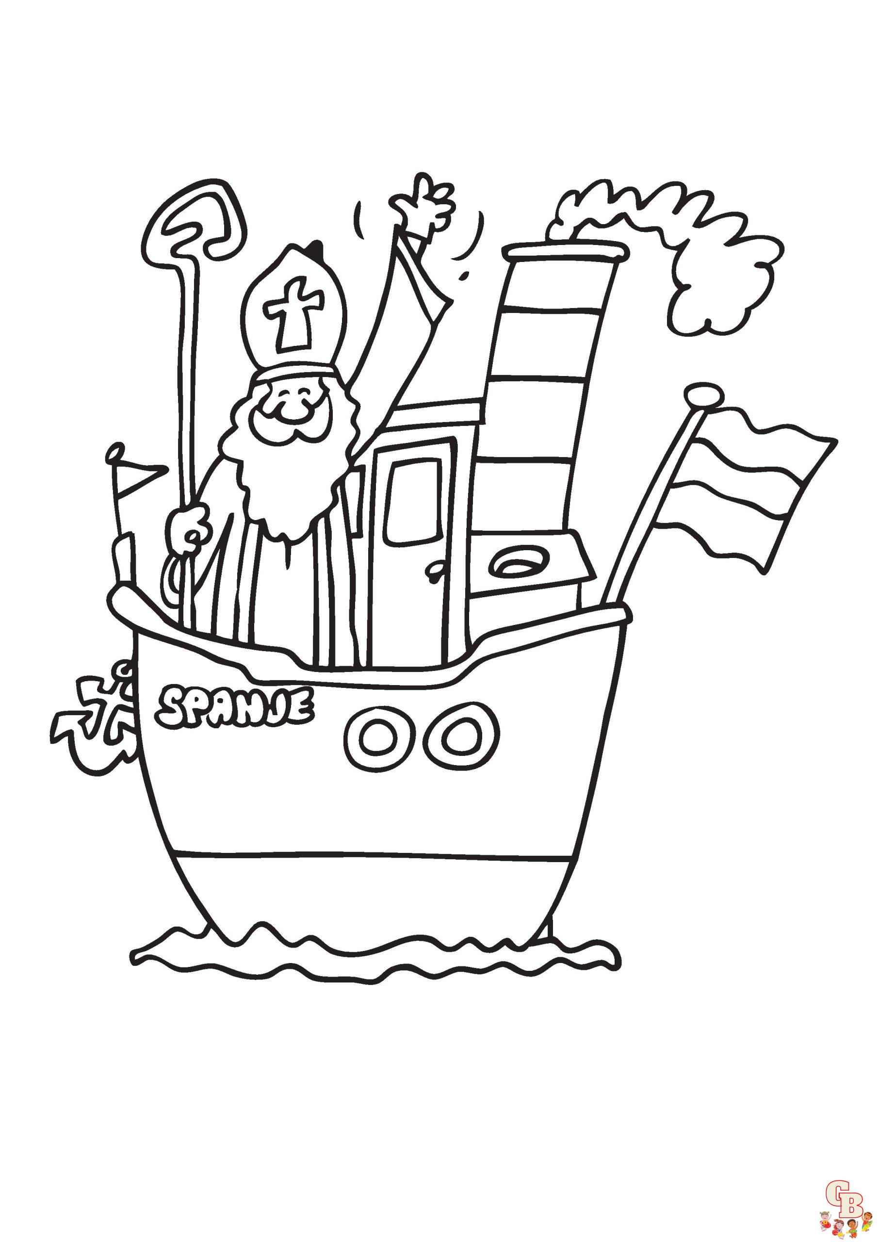 Sinterklaas Stoomboot Kleurplaat 4