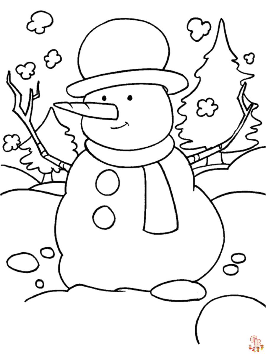 Sneeuwpop kleurplaat 17