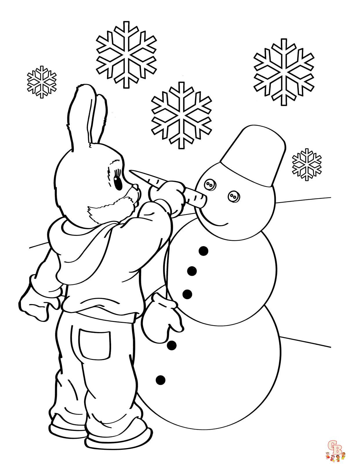 Sneeuwpop kleurplaat 19
