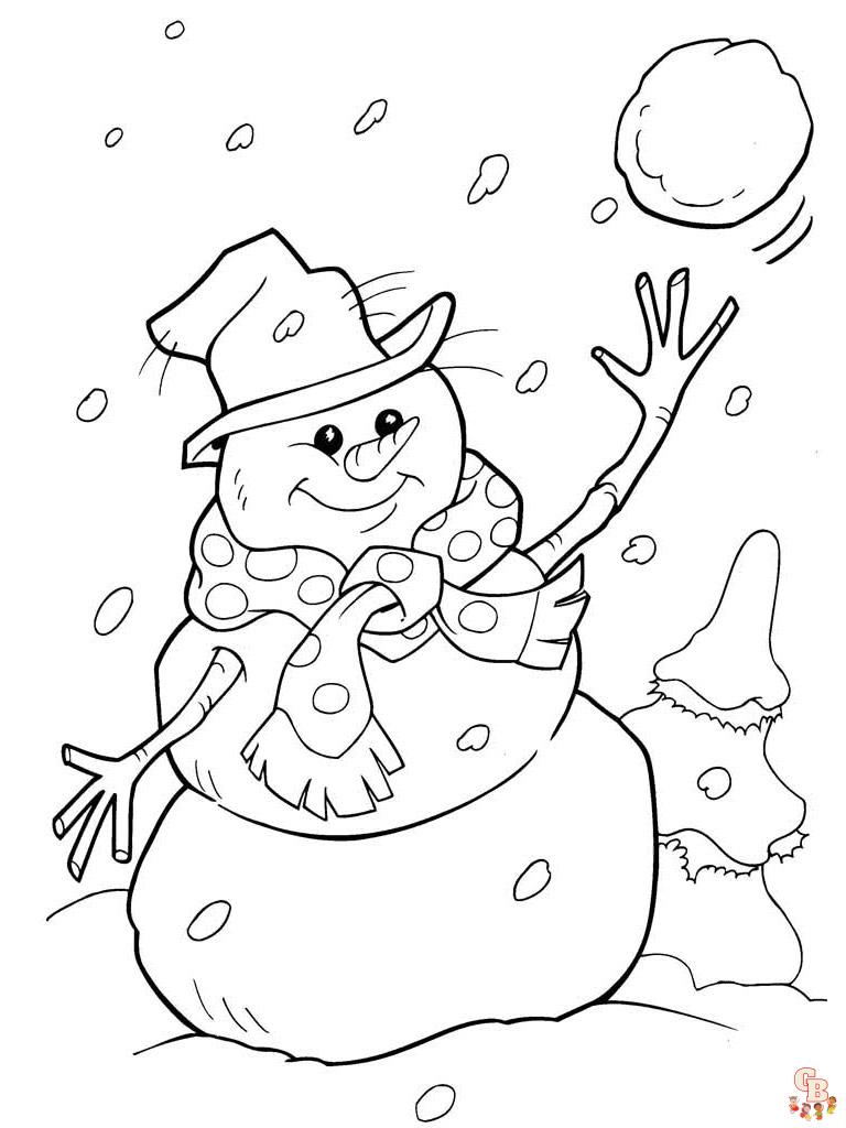 Sneeuwpop kleurplaat 21