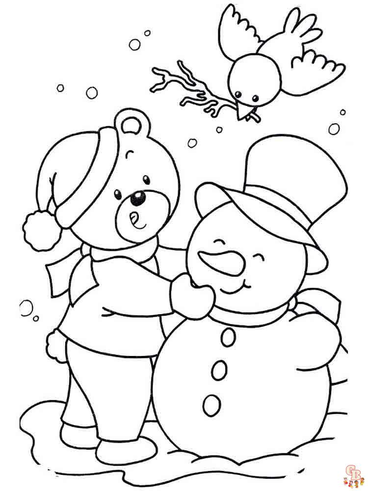 Sneeuwpop kleurplaat 39