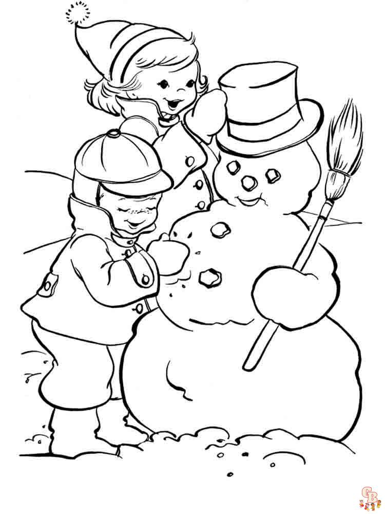 Sneeuwpop kleurplaat 45