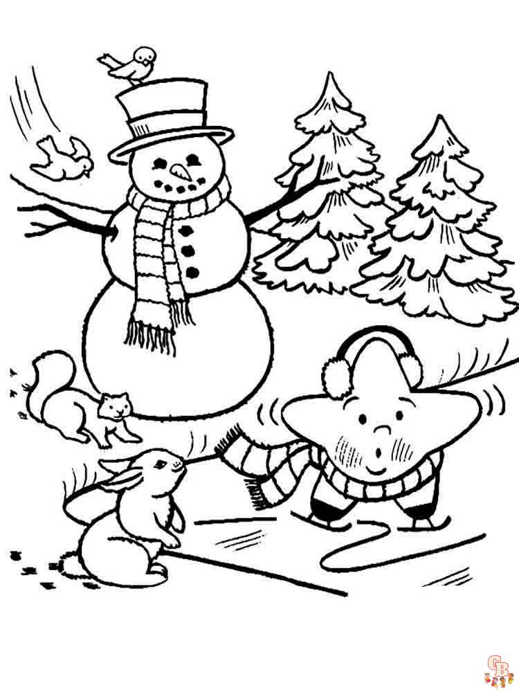 Sneeuwpop kleurplaat 46