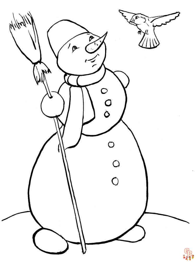 Sneeuwpop kleurplaat 47