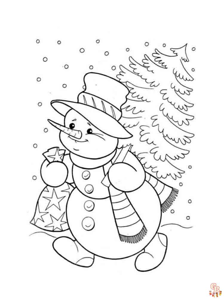 Sneeuwpop kleurplaat 51