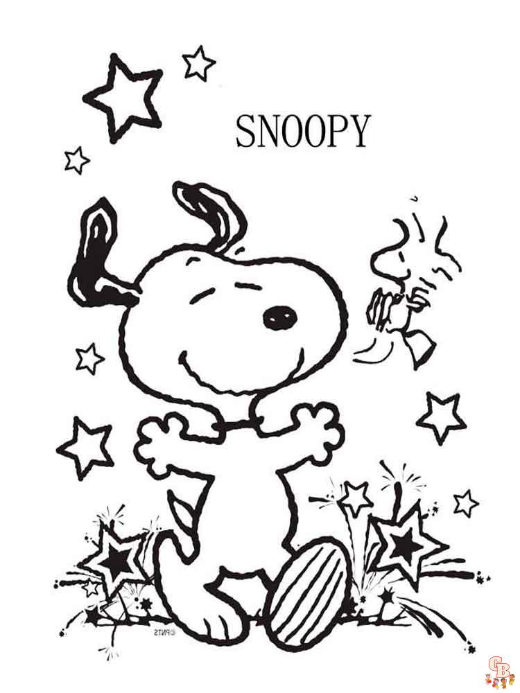 Snoopy Kleurplaat 4