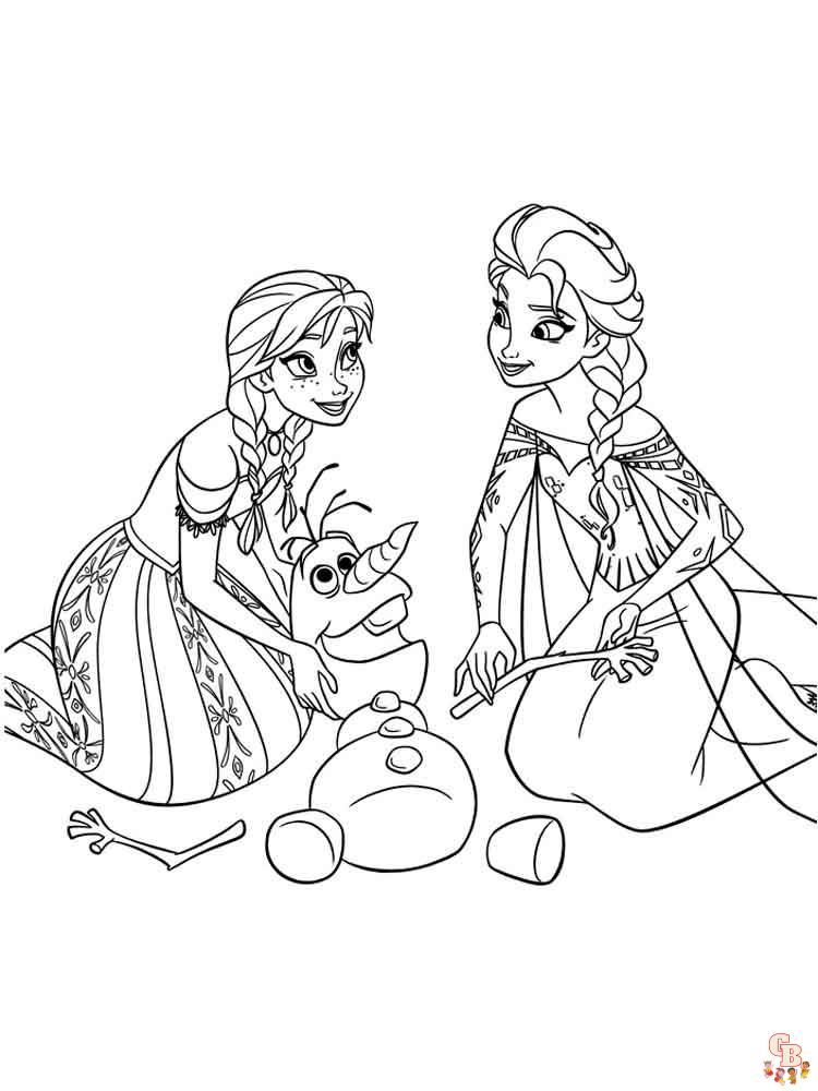 Anna en Elsa kleurplaat 10