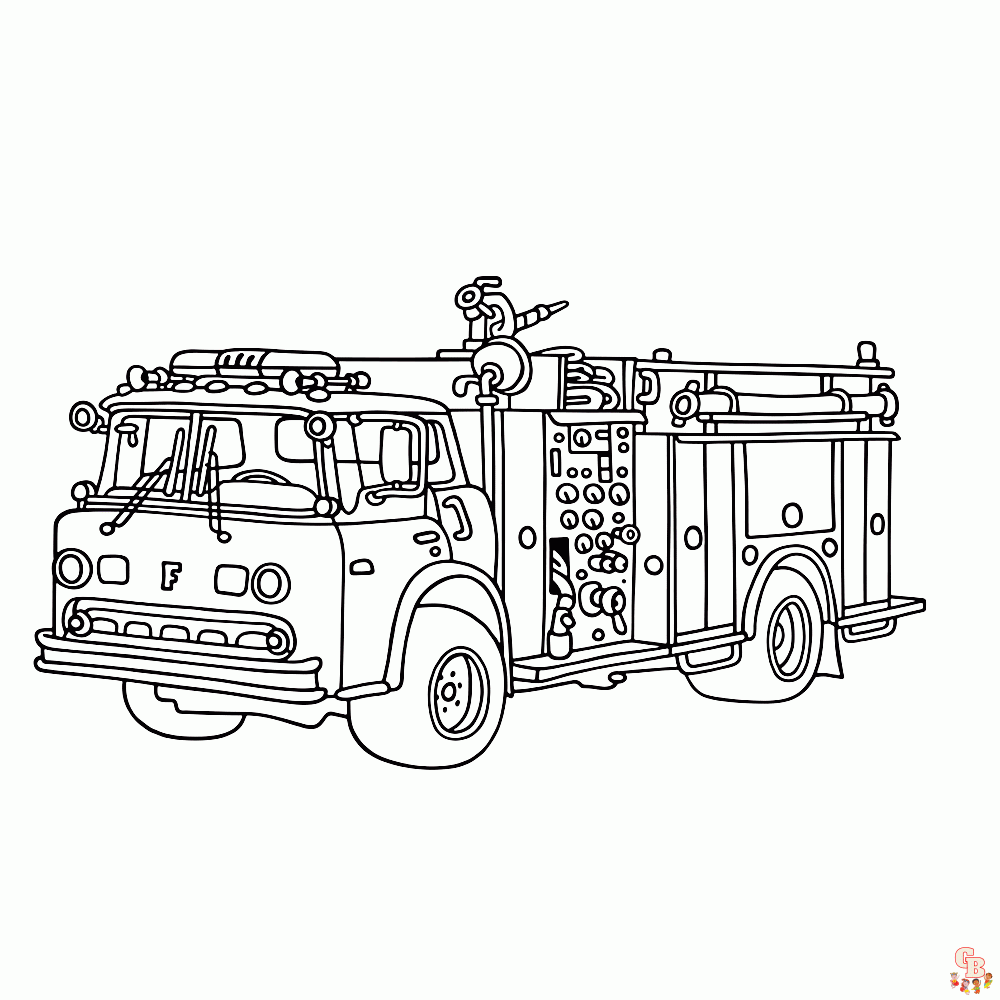 Brandweerwagen kleurplaat 2