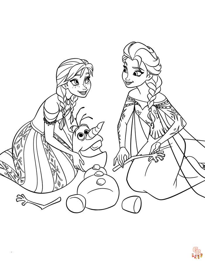 Elsa en Anna Kleurplaat 2