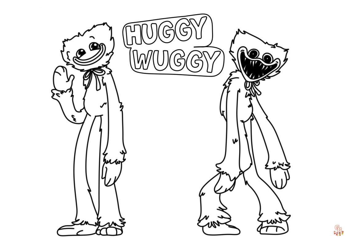 Huggy Wuggy en Kissy Missy Kleurplaat 10