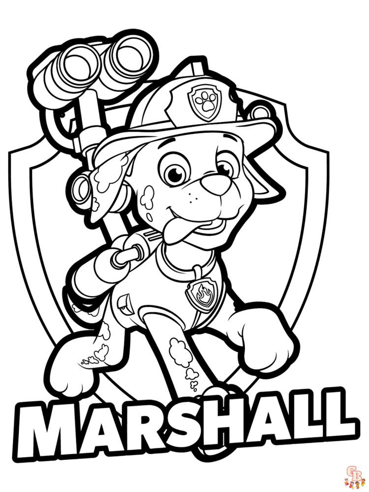 Marshall Paw Patrol Kleurplaat 9