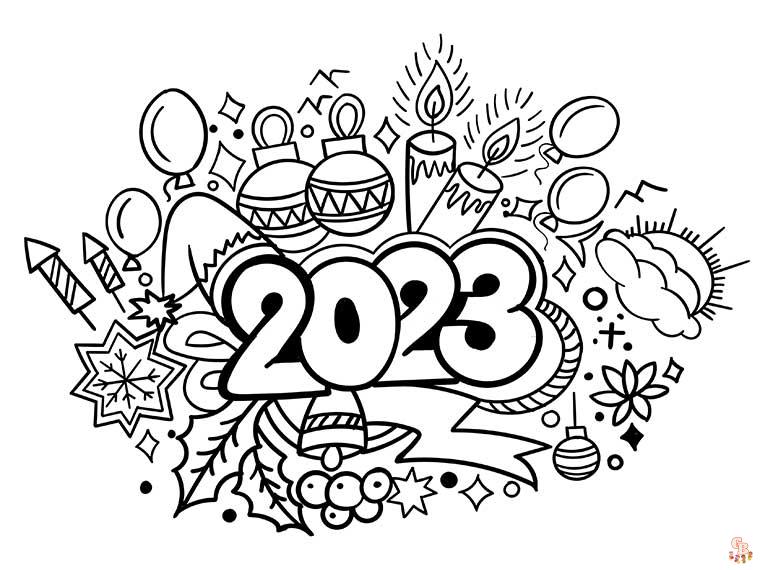 Nieuwjaar 2023 Kleurplaat 3