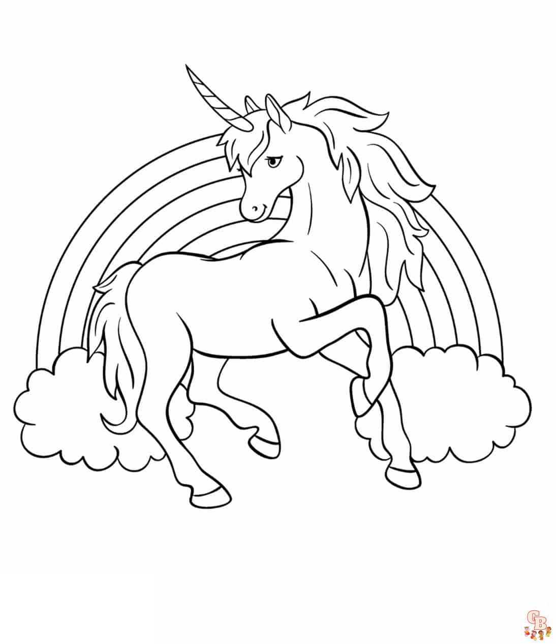 Schattige Unicorn Kleurplaat 4