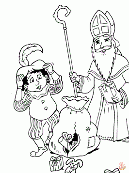 Sint en Piet kleurplaat 2