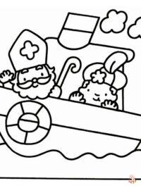 Sint en Piet kleurplaat 8