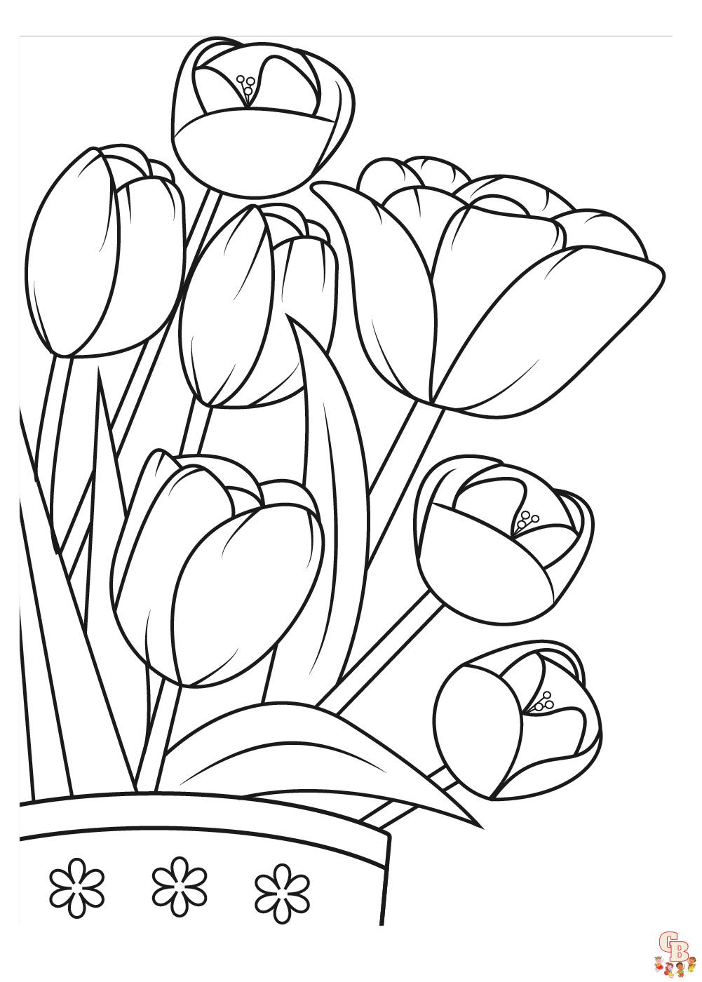 Tulpen Kleurplaat 15 1