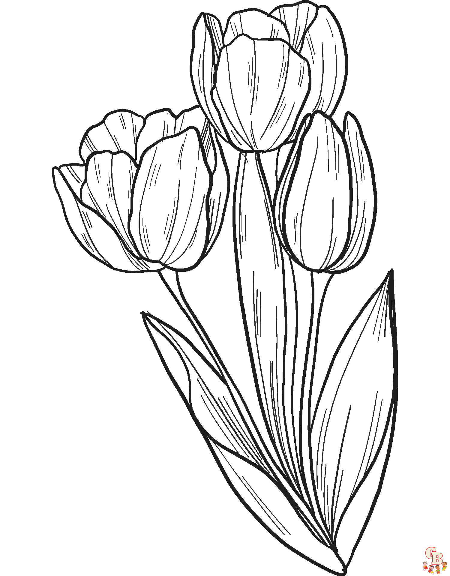Tulpen Kleurplaat 2 1