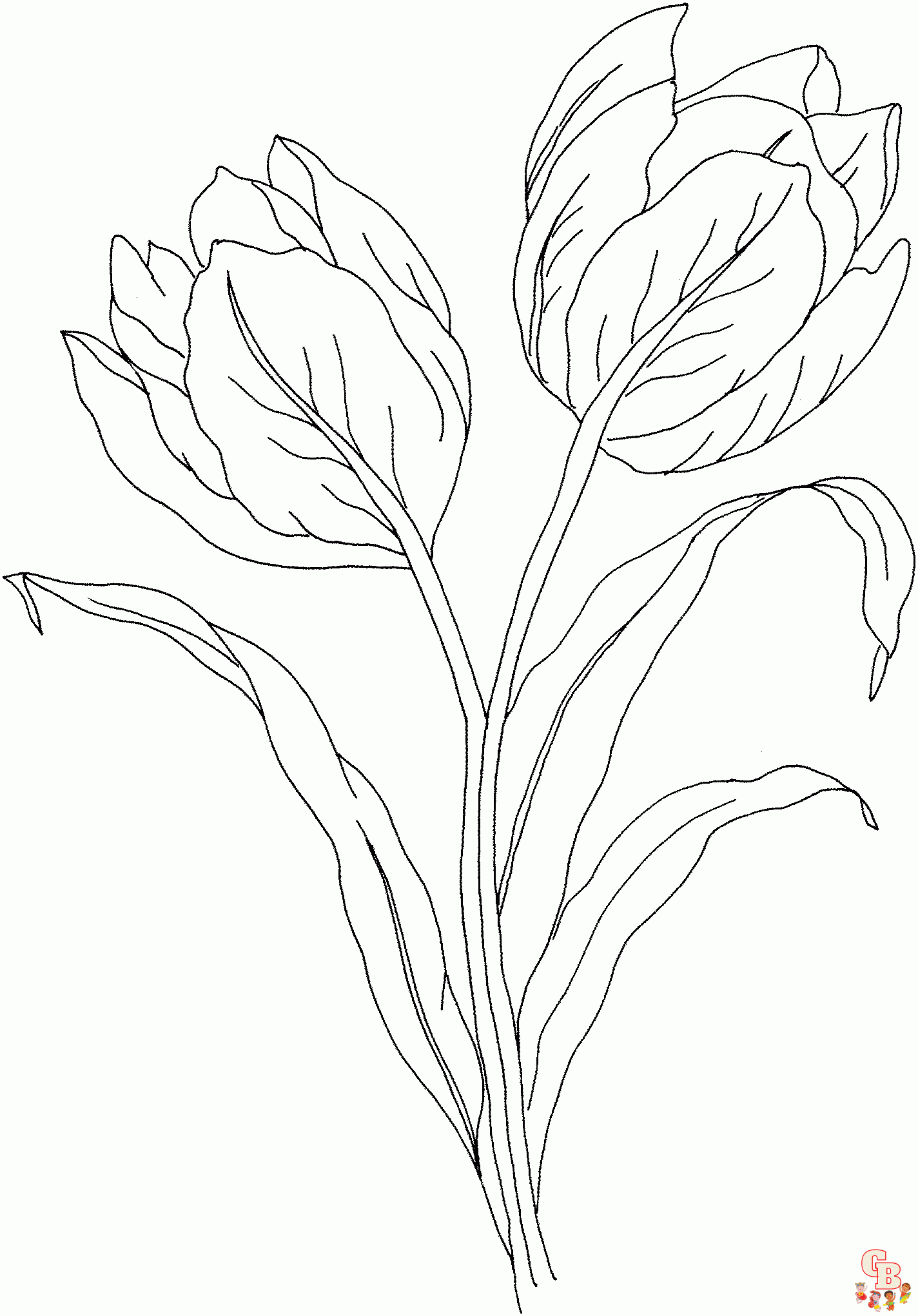 Tulpen Kleurplaat 6 1