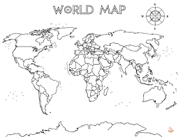 Wereldkaart Kleurplaat 3