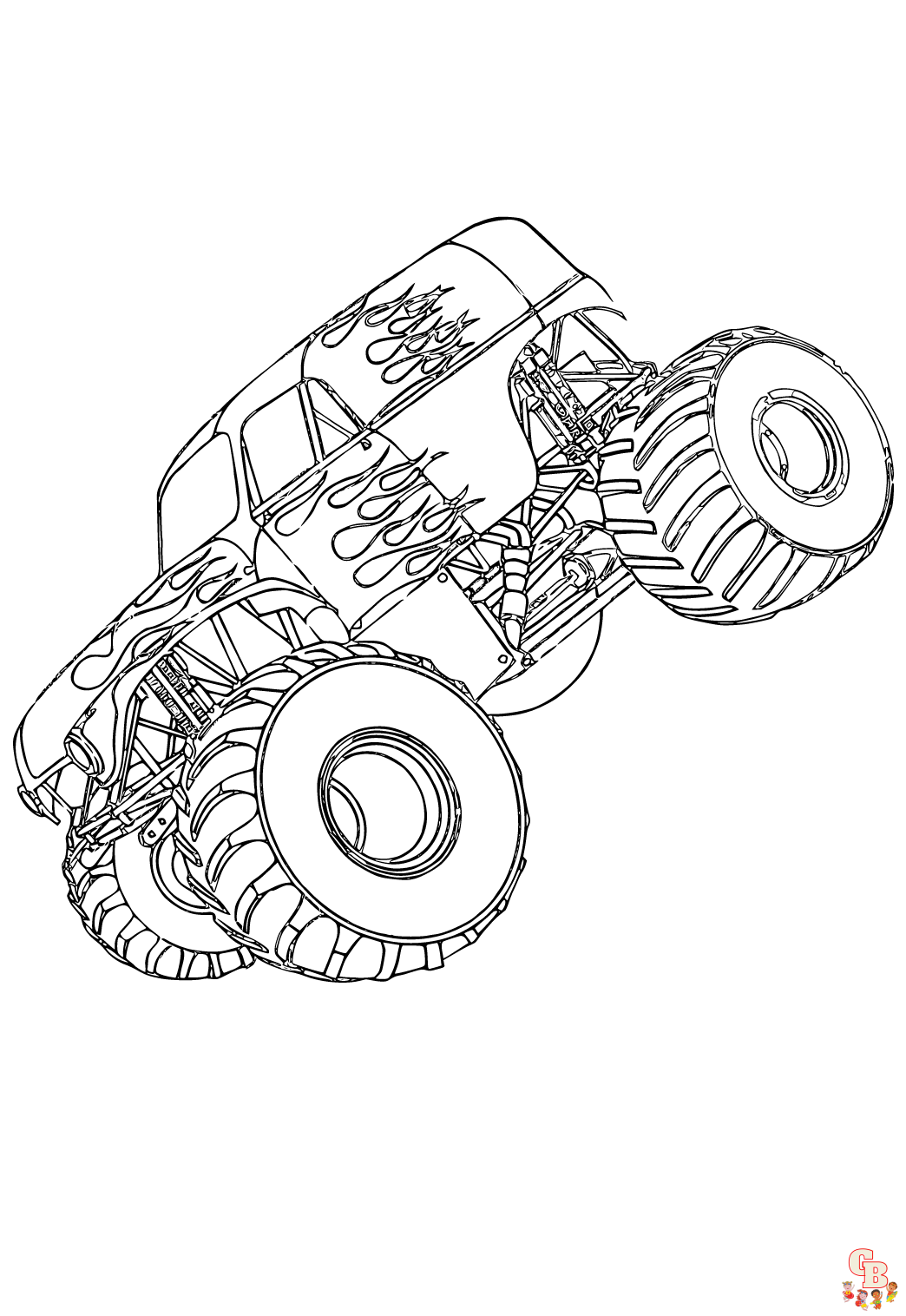 monster truck kleurplaat 1