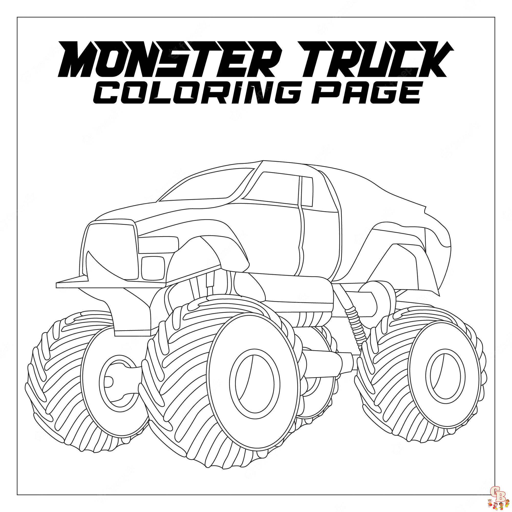 monster truck kleurplaat 14
