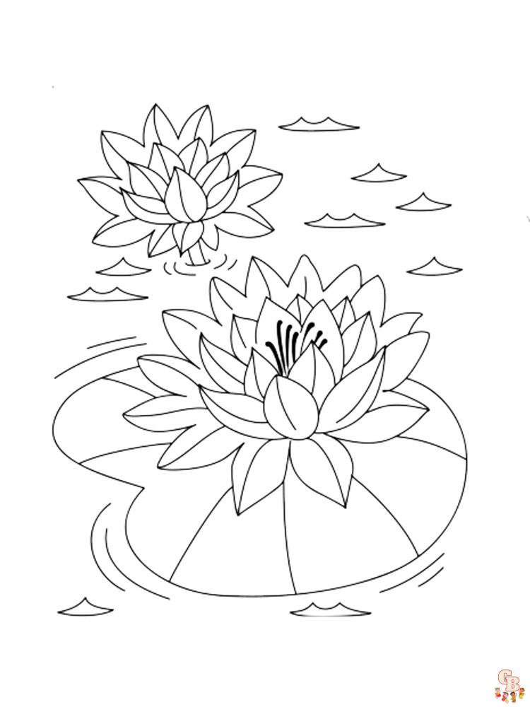 Lotus Coloring Pages 15
