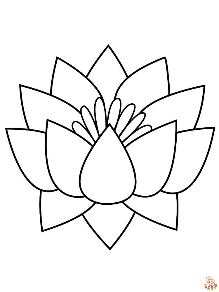 Lotus Coloring Pages 21