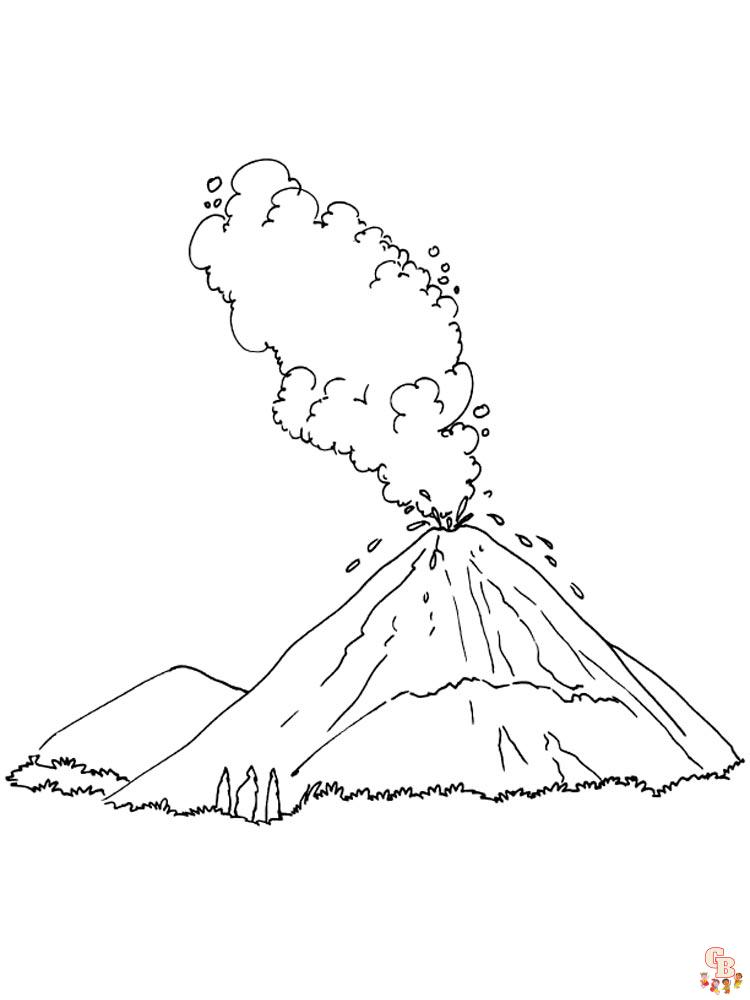 Vulkaan kleurplaat 14