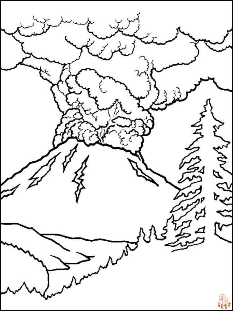 Vulkaan kleurplaat 8
