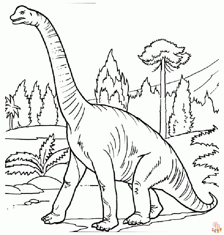 brachiosaurus kleurplaat makkelijk