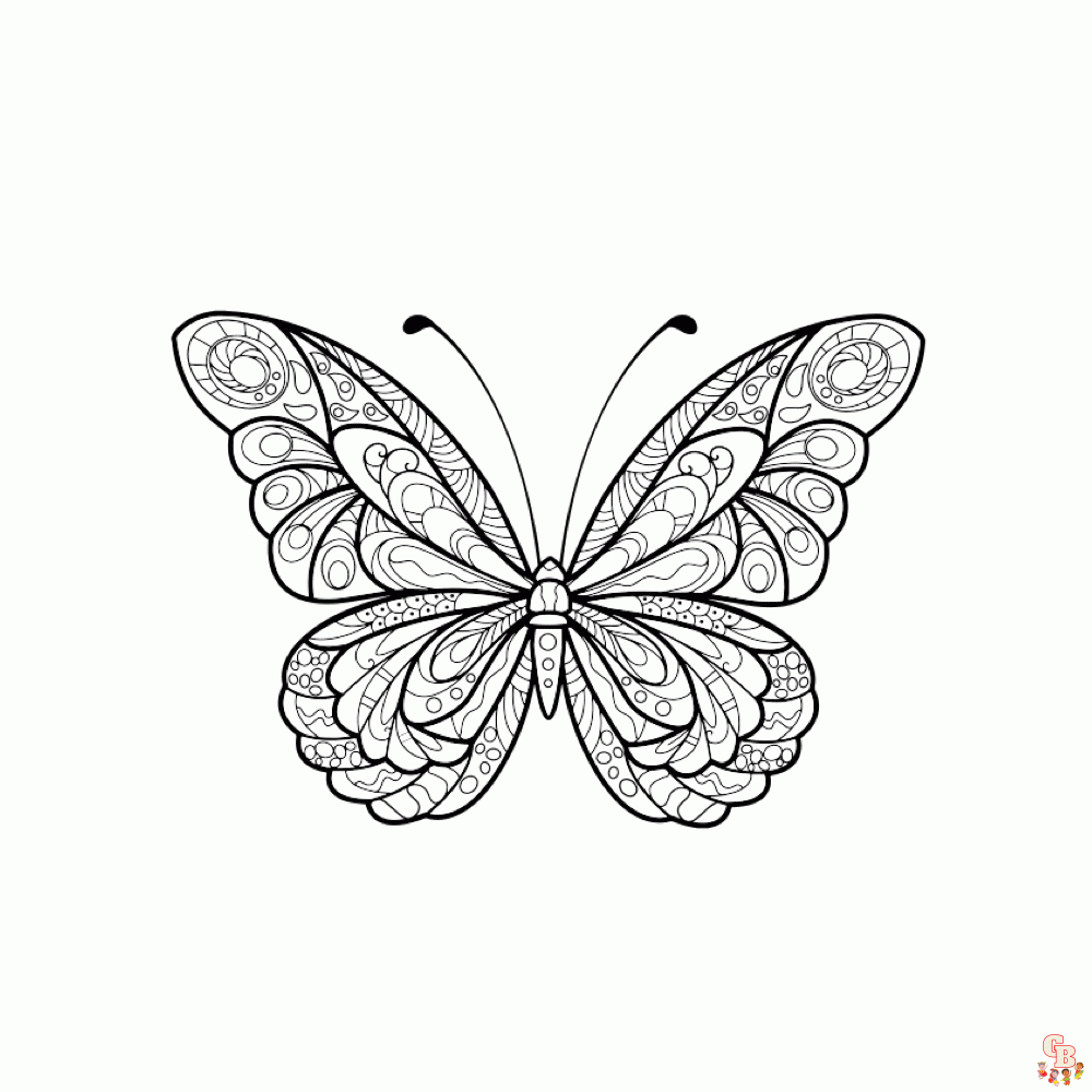 mandala vlinder kleurplaat printen