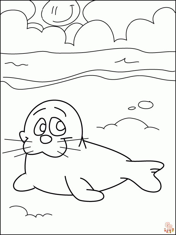 zeehonden kleurplaat