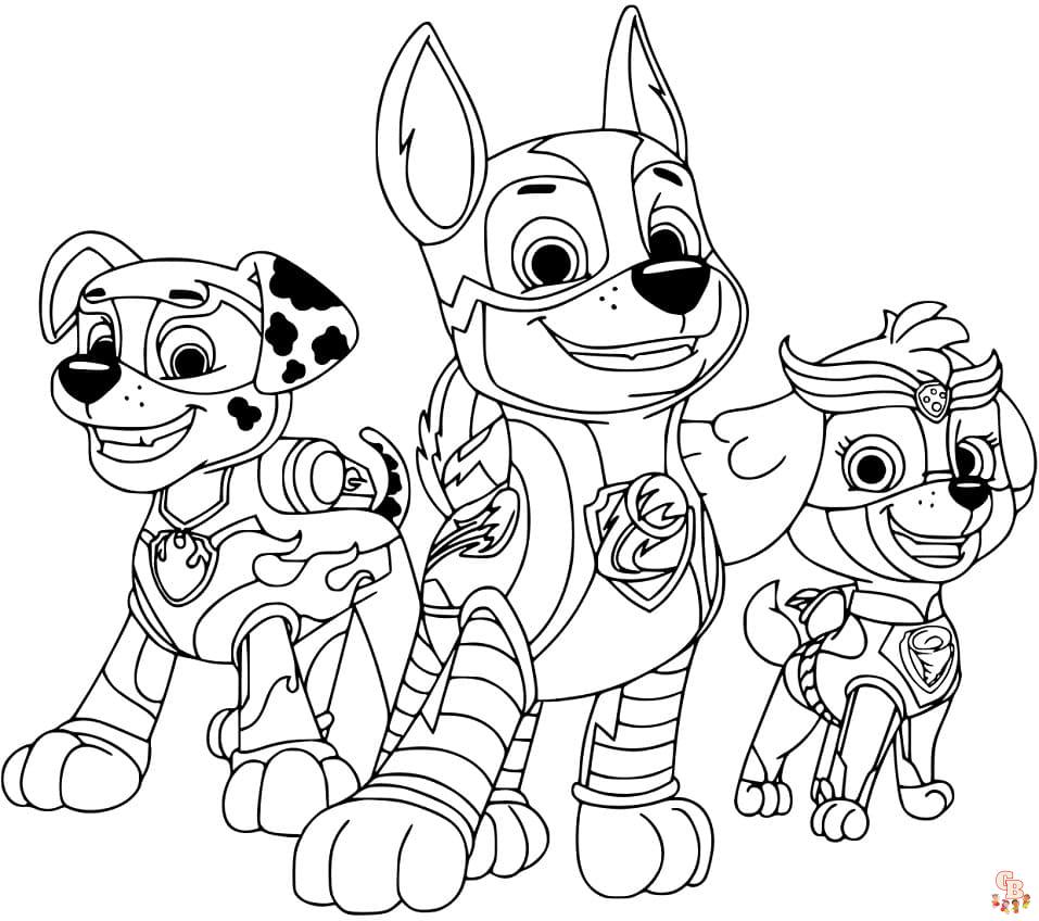 Amazing Mighty Pups coloring page 1