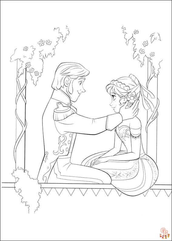 Anna en Elsa kleurplaat 4